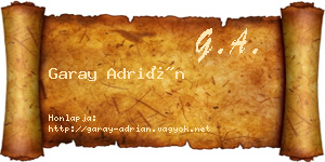 Garay Adrián névjegykártya